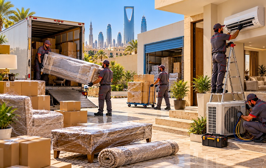 شركات نقل العفش بالرياض التي توفر خدمات إضافية للمكيفات والتخزين